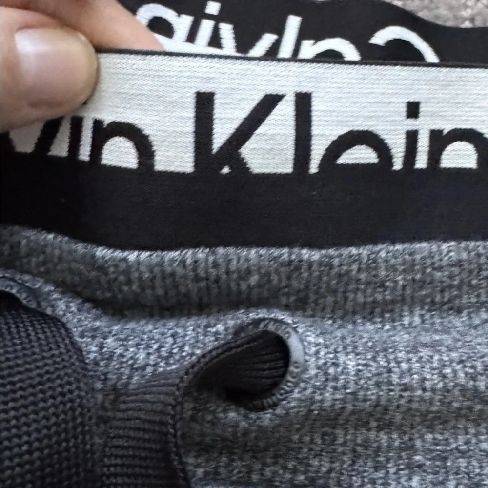 CALVIN KLEIN Sweatpants Mens Medium Gray Visible Waistband Joggers Lounge Pants